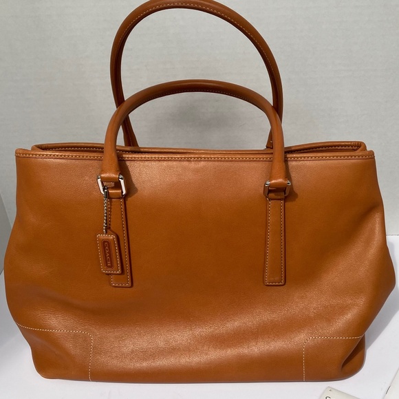 Coach Hamptons Leather Carryall Tote - Picture 1 of 16